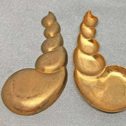 2 Vintage Brass Large Spiral Metal Stampings - Sea Beads
