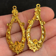 2 Vintage Brass Raw Metal Pendants - Sea Beads