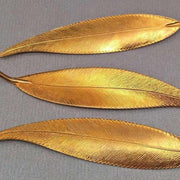 2 Vintage Brass Textured Leaf Stampings - Sea Beads