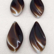 2 Vintage Brown Caramel German Drop Glass Pendants - Sea Beads