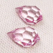 2 Vintage Clear Rose Swarovski Crystal Briolette Beads - Sea Beads