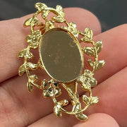 2 Vintage Gold Fancy Bezel Pins #9199 - Sea Beads