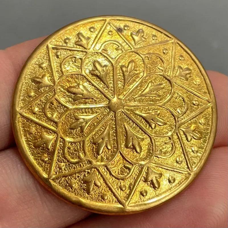 2 Vintage Gold Plated Star Floral Domed Stampings - Sea Beads