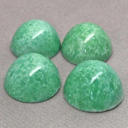 2 Vintage Green Jade Japan Round Mottled Glass Cabochons - Sea Beads