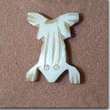 2 Vintage Hand Carved Frog Bone Pendants - Sea Beads