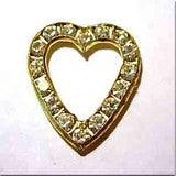 2 Vintage Heart Shaped Bezel with Austrian Crystal Rhinestones #8946 - Sea Beads