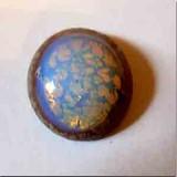 2 Vintage Opal Foiled German Round Glass Stones. - Sea Beads