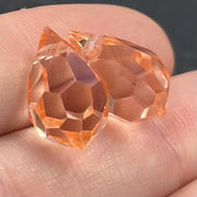 2 Vintage Peach Swarovski Crystal Briolette Beads - Sea Beads