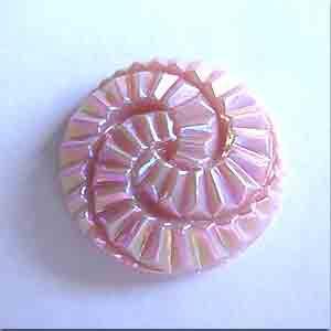 2 Vintage Pink AB Round Glass Cabochons #9316 - Sea Beads