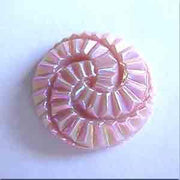 2 Vintage Pink AB Round Glass Cabochons #9316 - Sea Beads