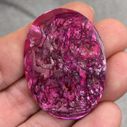 2 Vintage Pink Abalone Oval Cabochons - Sea Beads
