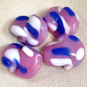 2 Vintage Pink Japan Cherry Brand Baroque Glass Beads - Sea Beads