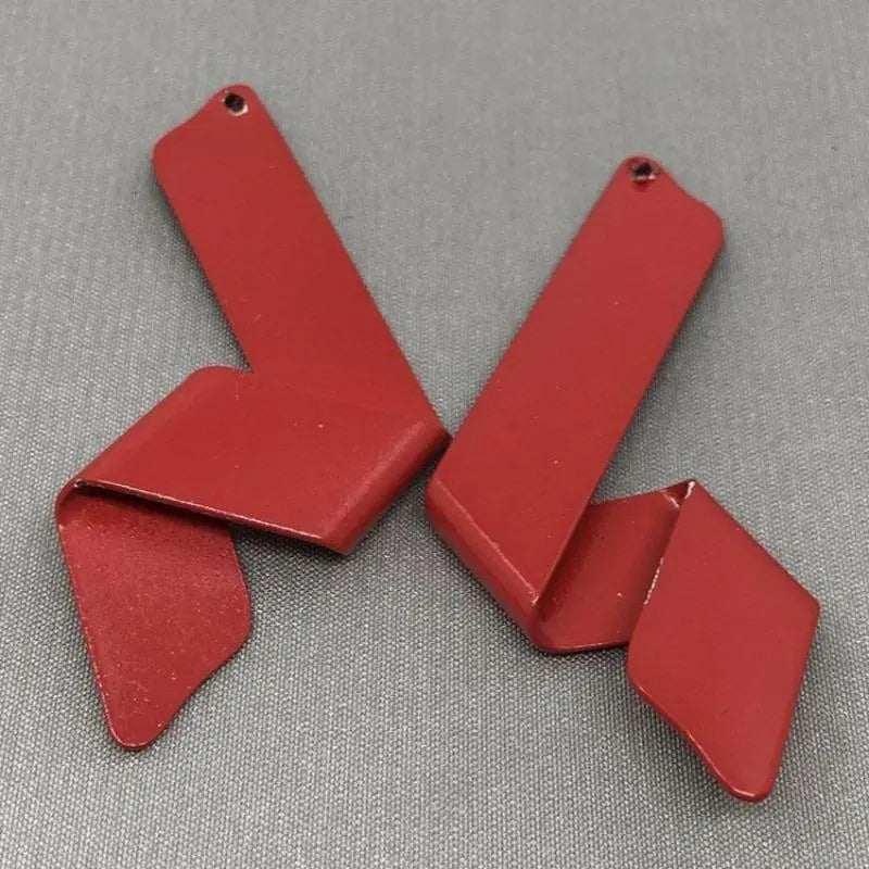 2 Vintage Red Powder Coated Metal Pendants - Sea Beads