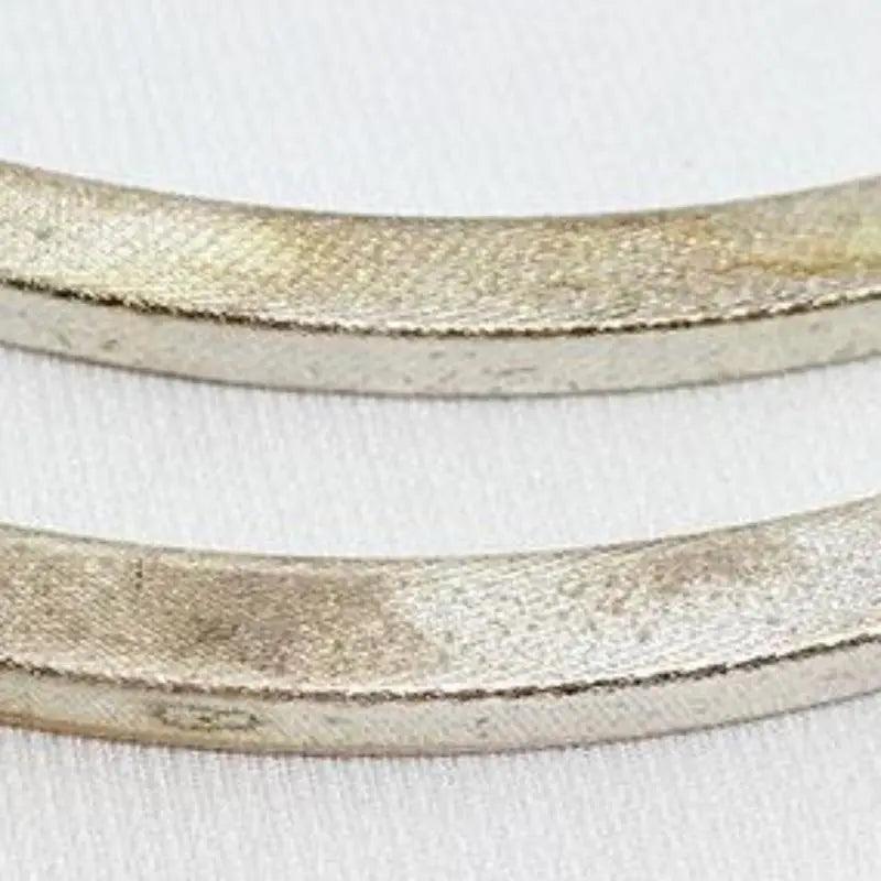 2 Vintage Silver Plated Textured Curved Spacer Bars - Sea Beads