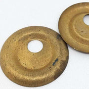 2 Vintage Brass Textured Round Metal Pendant Stampings - Sea Beads
