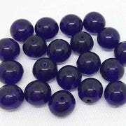 20 Blue Cobalt Czech Round Glass Beads - Sea Beads