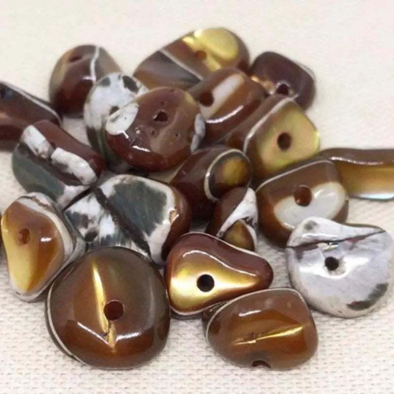 20 Caramel Mother of Pearl Beads - Sea Beads