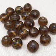 20 Golden Brown Japan Round Glass Beads - Sea Beads
