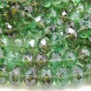20 Green Light Czech Large Rondelle Glass Beads - Sea Beads