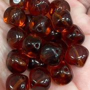 20 Vintage Amber Czech Baroque Glass Beads - Sea Beads
