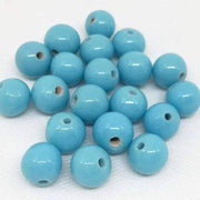 20 Vintage Blue Turquoise Japan Round Glass Beads - Sea Beads