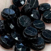 20 Vintage Black Nailhead Antique Glass Beads - Sea Beads