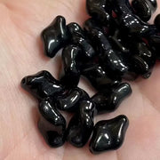 20 Vintage Black Twist Diamond Glass Beads - Sea Beads