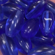 20 Vintage Blue Cobalt Czech Oval Glass Beads - Sea Beads