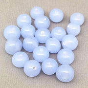 20 Vintage Blue Light Sapphire Japan Round Glass Beads - Sea Beads