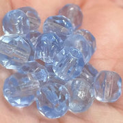 20 Vintage Blue Sapphire Light German Glass Beads - Sea Beads