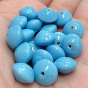 20 Vintage Blue Turquoise Saucer Rondelle Glass Beads - Sea Beads