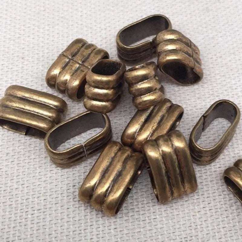 20 vintage brass metal links, 12x7mm, for leather spacers.