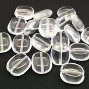 20 Vintage Clear Czech Oval Glass Beads - Sea Beads