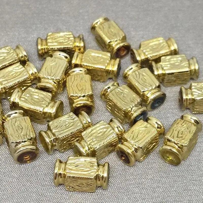 20 Vintage Coated Gold Metal Acrylic Beads - Sea Beads