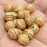20 Vintage Creamy Beige Baroque Glass Beads #8131 - Sea Beads