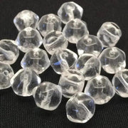 20 Vintage Czech Clear Baroque Glass Beads - Sea Beads