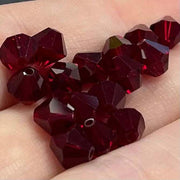 20 Vintage Dark Siam Bicone Glass Beads - Sea Beads
