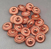 20 Vintage German Metallic Coated Saucer Lucite Beads - Sea Beads