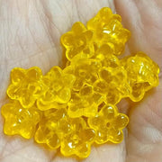 20 Vintage Golden Yellow Flower Glass Beads - Sea Beads
