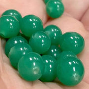 20 Vintage Green Jade Japan Opal Round Glass Beads - Sea Beads