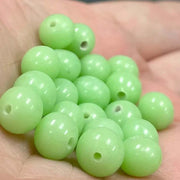 20 Vintage Green Sea Japan Round Glass Beads - Sea Beads