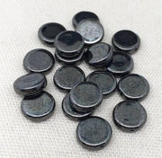 20 Vintage Gunmetal Czech Coin Glass Beads - Sea Beads