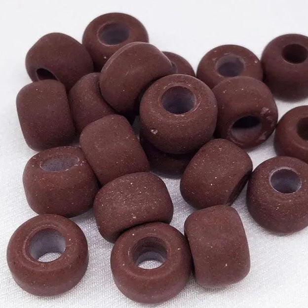 20 Vintage Handmade Reddish Brown Glass Beads - Sea Beads