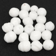 20 Vintage White Japan Baroque Glass Beads - Sea Beads