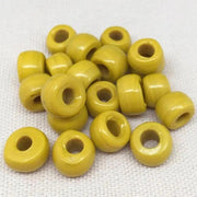 20 Vintage Handmade Yellow Glass Pony Beads - Sea Beads