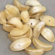 20 Vintage Beige White German Givre Glass Beads - Sea Beads