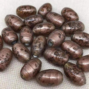 20 Vintage Metallic Aventurine Oval Glass Beads - Sea Beads