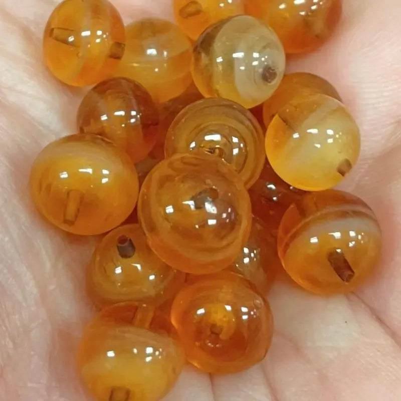 20 Vintage Mixed Honey Topaz Japan Round Glass Beads - Sea Beads