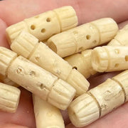 20 Vintage Pierced Bone Tube Beads - Sea Beads