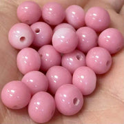20 Vintage Pink Japan Round Glass Beads - Sea Beads
